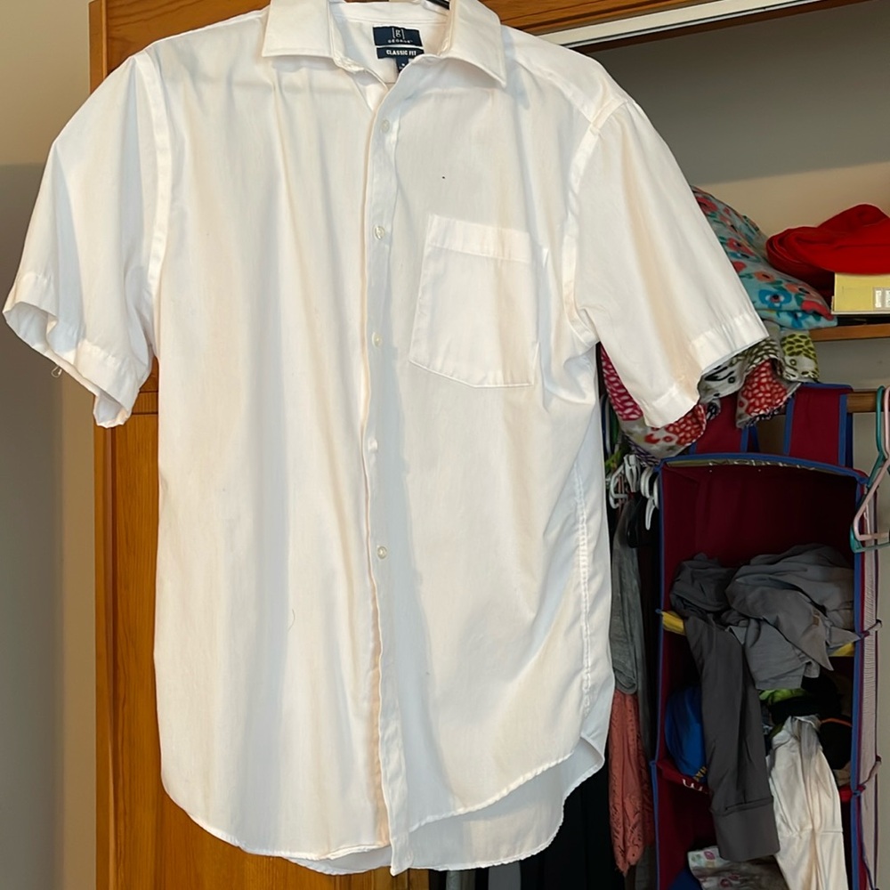 White short sleeve button up